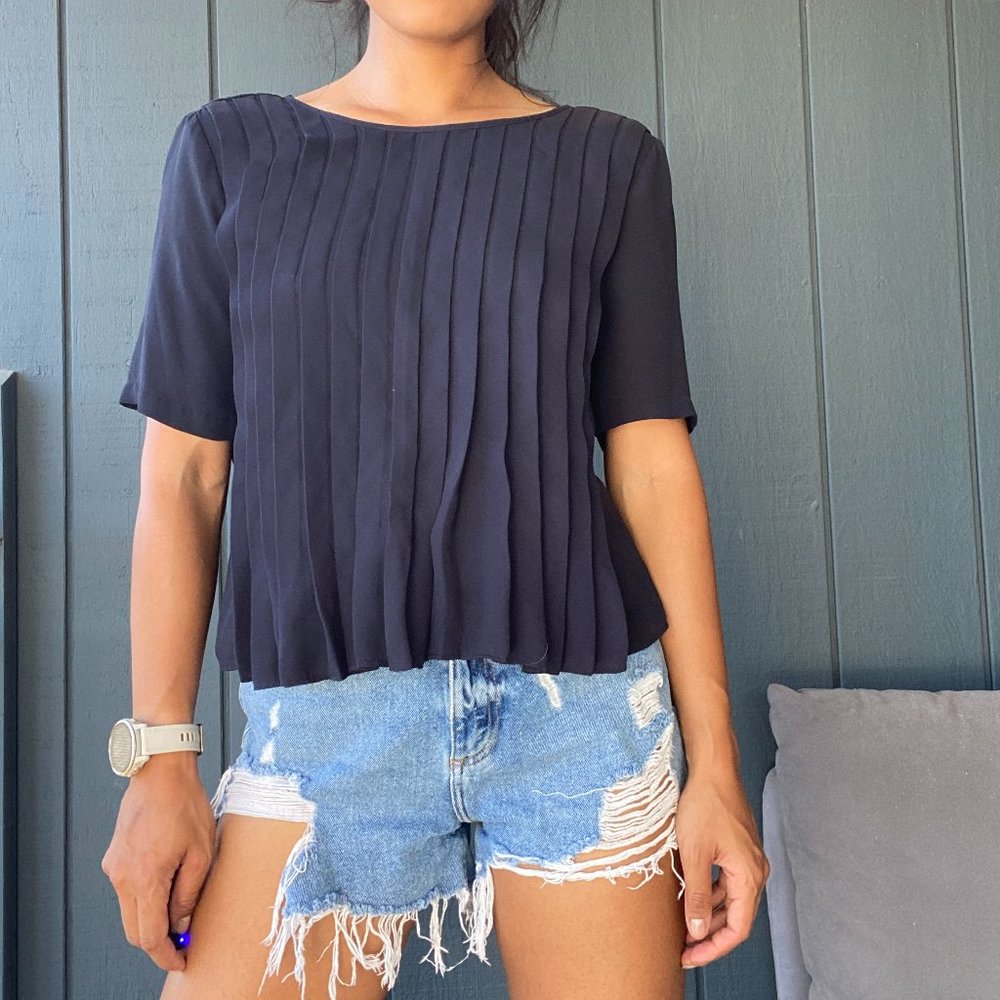 Ann Taylor Navy Blue Top